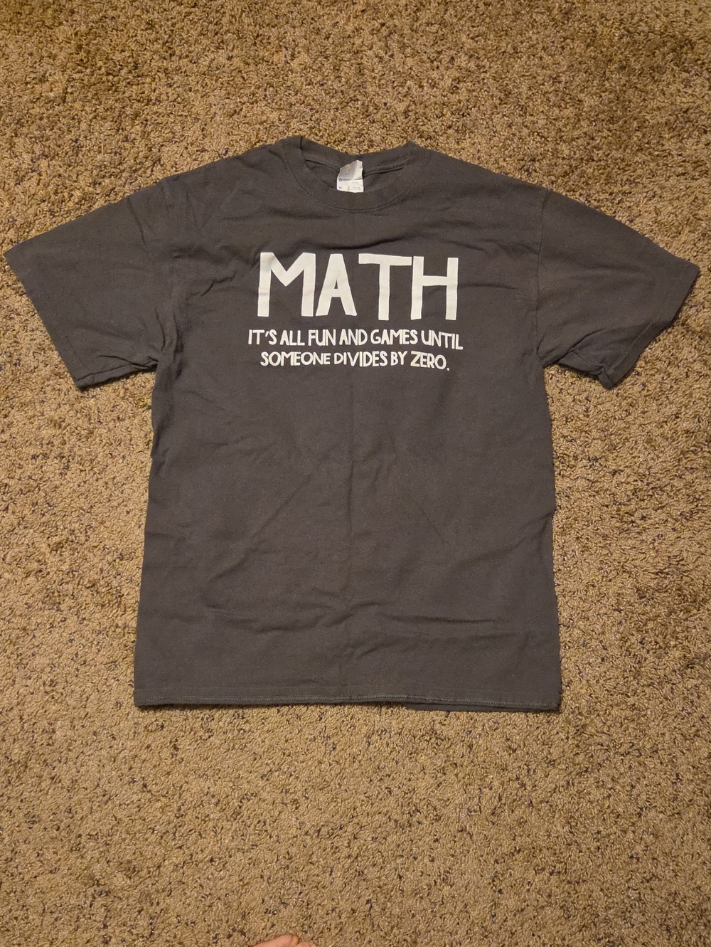 Charcoal Gray "MATH" Joke Graphic Tee